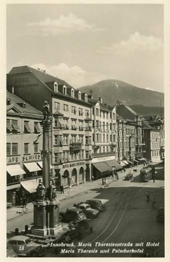 Austria - Innsbruck, Tyrol - Hotel Maria Theresa and Street Scene   RPPC