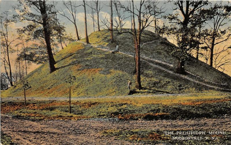 F23 Moundsville West Virginia Postcard c1910 Prehistoric Indian Mound 1