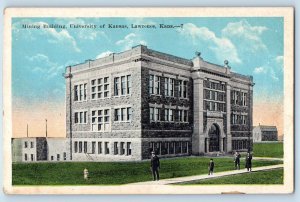 Lawrence Kansas KS Postcard Mining Building University Of Kansas c1920 Vintage