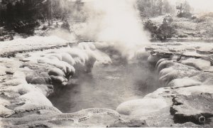Yellowstone Nayional Park Oblong Geyser Crater Real Photo