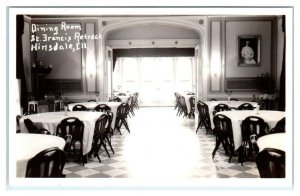 RPPC  HINSDALE, Illinois IL ~ Dining Room ST. FRANCIS RETREAT c1940s  Postcard