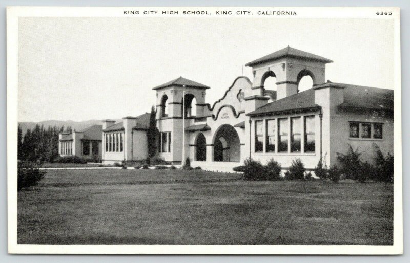 King City California~Spanish Revival Architecture~High School~1920s Postcard 