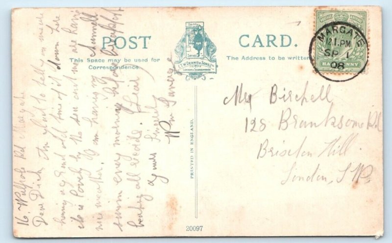 Kingsgate Castle BROADSTAIRS England UK 1908 Postcard