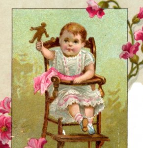 1883 Victorian Cards Adorable Children Butterflies Toy Fab! Lot Of 2 #5A