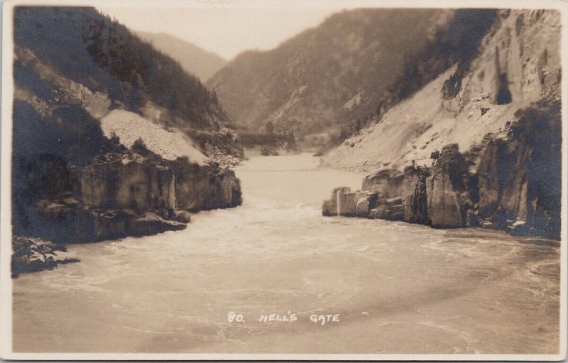 Byron Harmon #80 Hell's Gate BC Fraser River Along CPR Real Photo Postcard G91