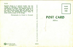 Quechee Gorge Bridge Quechee Vermont VT UNP Chrome Postcard E6