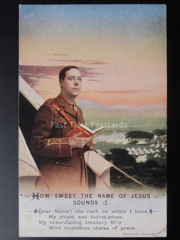 WW1 HOW SWEET THE NAME OF JESUS SONDS Bamforth Song Cards set of 3 No 5034/1/2/3