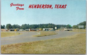 Greetings From Henderson Texas Roadway And Grounds View Postcard