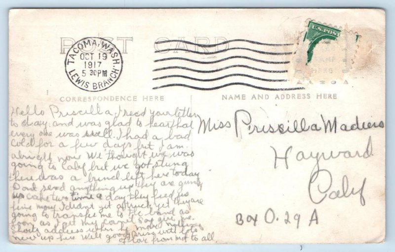 RPPC CAMP LEWIS, Washington WA ~ WWI Military CALISTHENICS 1917 Boland Postcard
