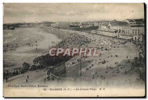 Old Postcard Biarritz La Grande Plage