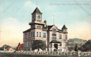 J31/ Coquille Oregon Postcard c1910 Coos County Court House 331