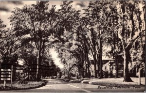 View Looking Down Broadway, Colchester CT Vintage Postcard M68