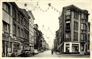 belgium, BERCHEM, Statiestraat, Esso, Cars (1950) Postcard