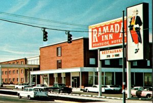 Ramada Inn Ogden Utah Street Scene Retro Cars Buildings C1960s Postcard