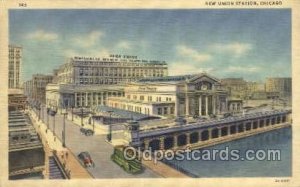 New Station, Chicago, IL, Illinois, USA Train Railroad Station Depot 1937 