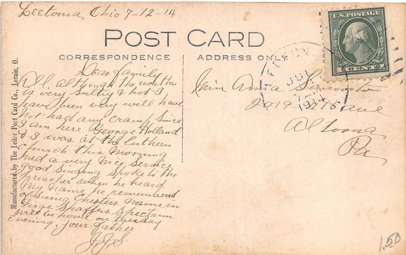E70/ Leetonia Ohio RPPC Postcard Columbiana Co 1914 North Side School Leiter