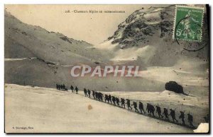 Old Postcard Militaria Alpine hunters in recognition