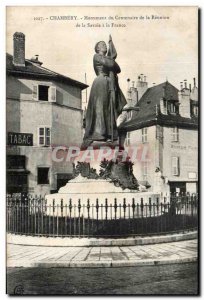 Old Postcard Chambery Monument Centennial Reunion of Savoy to France