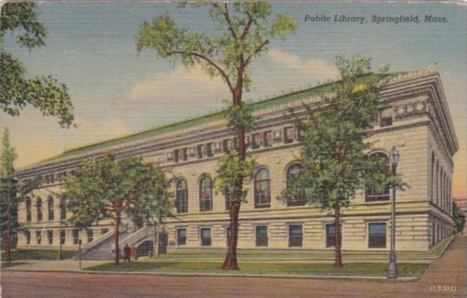 Massachusetts Springfield The Public Library 1956 Curteich