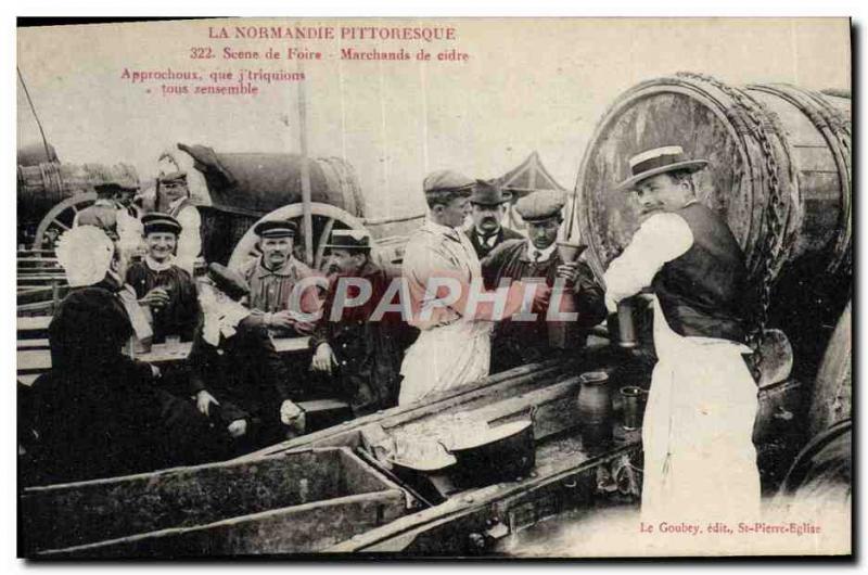 Postcard Old Normandy Scene Fair TOP cider Merchants