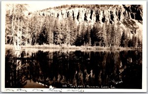 Twin Lake Mammoth Lakes California CA Mountain Ranges RPPC Real Photo Postcard