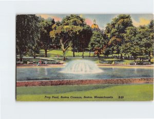 Postcard Frog Pond, Boston Common, Boston, Massachusetts