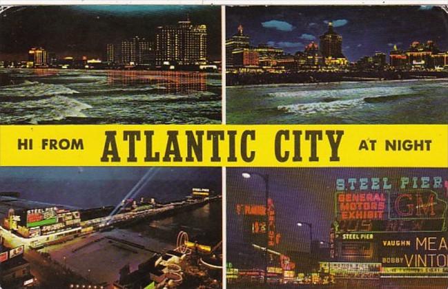 New Jersey Atlantic City At Night Multi View