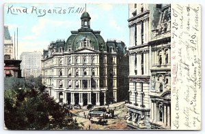 The Post Office New York City NYC Street View Historical Landmarks Postcard