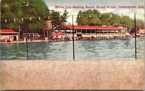 Postcard IN Indianapolis White City Bathing Beach Broad Ripple 1910 F5