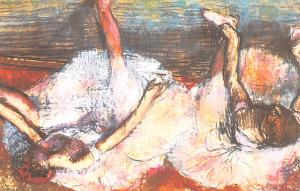Edgar Degas, Two Dancers Writing on back 