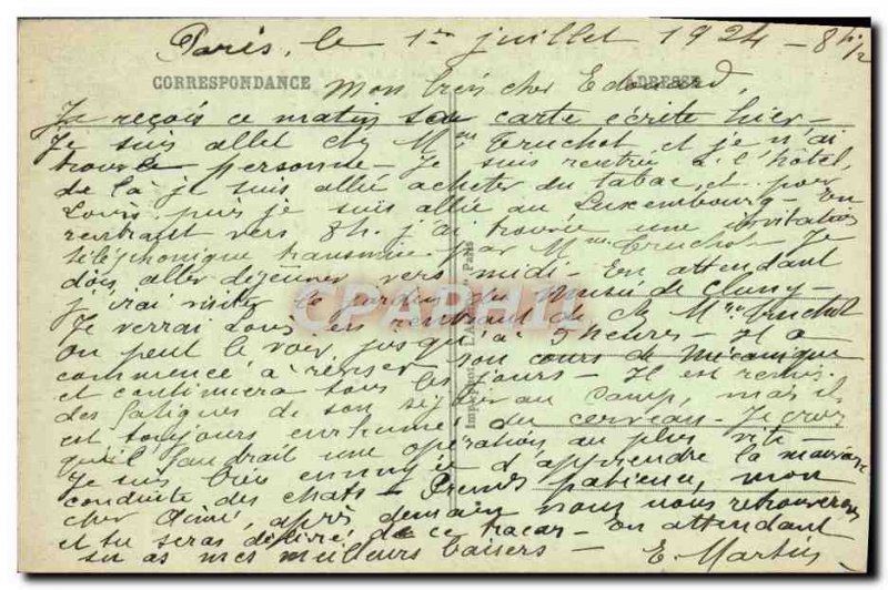 Old Postcard Paris Hotel De Cluny Abbe Jacques d & # 39Amboise