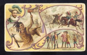 VINTAGE ARBUCKLE BROS. COFFEE VICTORIAN TRADE CARD NORTH CAROLINA INDIANS NC