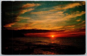 Vtg Conneaut Ohio OH Beautiful Lake Erie Sunset Postcard