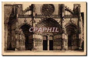 Bazas Old Postcard pediment and portico dfe cathedral