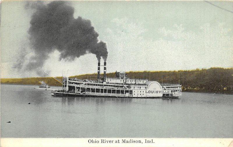 F93/ Madison Indiana Postcard c1910 Ohio River Steamer Louisville