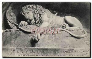 Old Postcard Luzern Löwendenkmal Lion