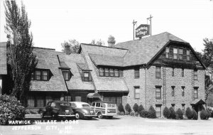 Missouri Jefferson City Warwick Village Lodge autos RPPC 1950s Postcard 22-10070