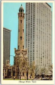 1970's The Old & New Chicago Illinois Water Tower 777 Building Posted Postcard