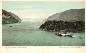 Vintage Postcard The Highlands Mountain Steamer Hudson River New York NY