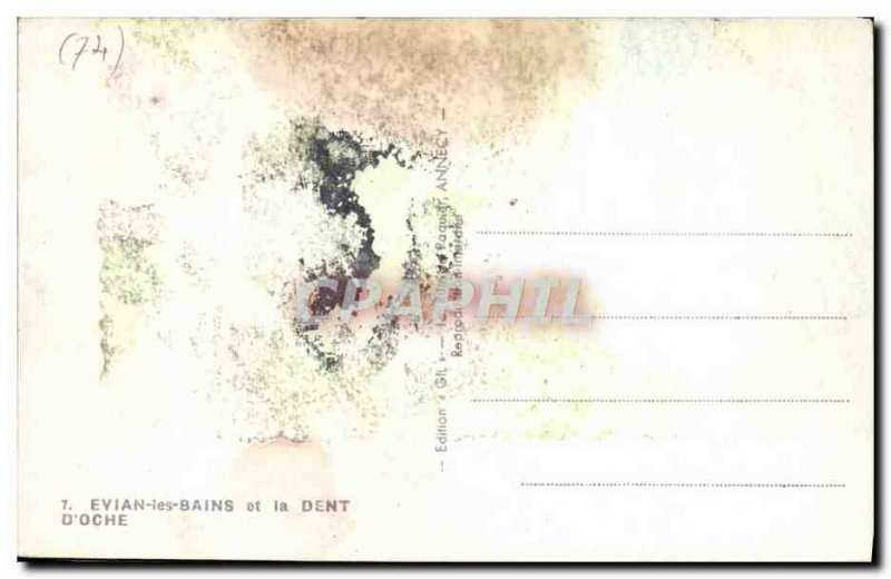 Old Postcard Evian Les Bains and Dent D & # 39Oche