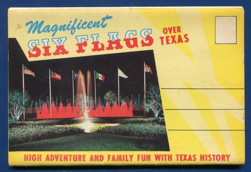 Six Flags Magnificent Star Mall Arlington Texas tx postcard folder #2