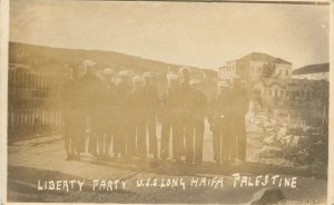 RPPC Postcard Liberty Party From U.S.S. Long DD 209 Destroyer Haifa Palestine