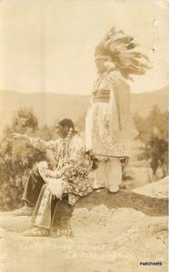 1932 Colorado Santa Clara Native American Indian RPPC real photo postcard 8796