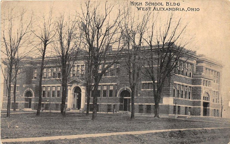 F53/ West Alexandria Ohio Postcard c1910 High School Building