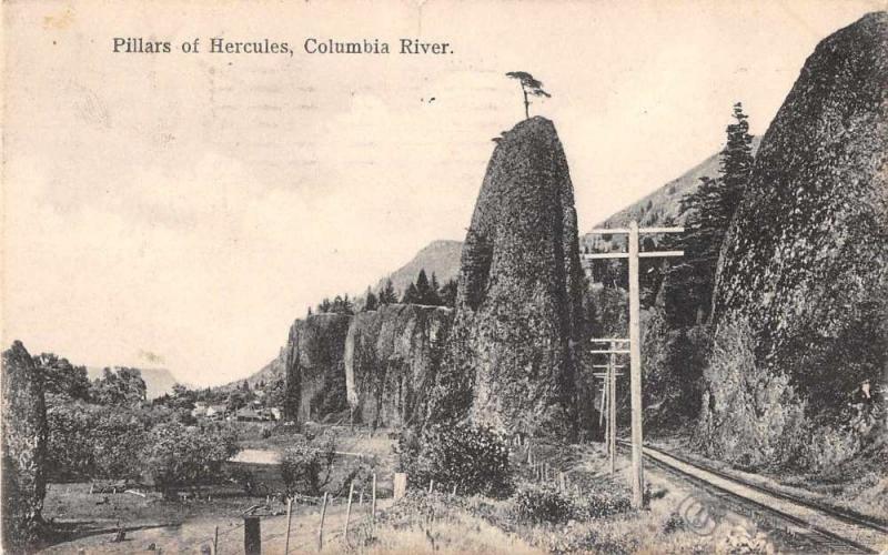 Portland Oregon Pillars of Hercules Columbia River Antique Postcard J52956