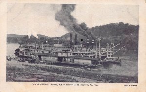 J80/ Huntington West Virginia Postcard c1920 Wharf Steamboat  298