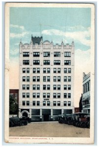 1918 Chapman Building Cars Scene Spartanburg South Carolina SC Antique Postcard