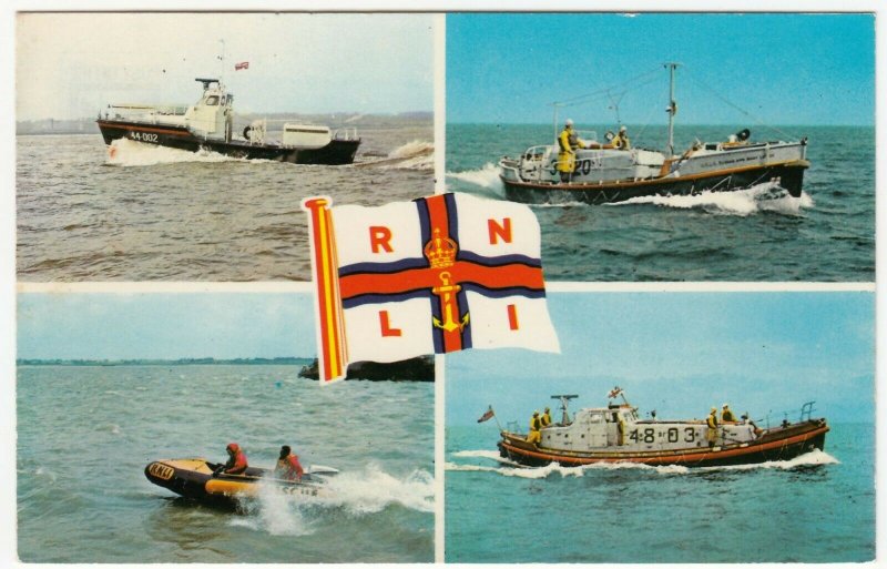 Shipping; RNLI Lifeboats Multiview RP PPC Unposted, c 1970's, Shows 44Ft Oakley