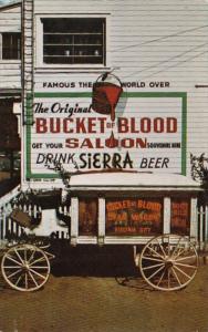 Nevada Virginia City Bucket Of Blood Saloon With Hearse Dead Wagon