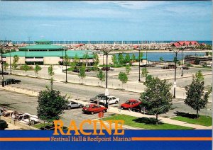 Racine, WI Wisconsin FESTIVAL HALL & REEFPOINT MARINA Lake Michigan 4X6 Postcard